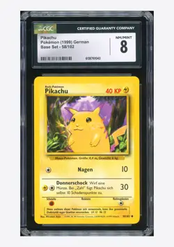 Pokemon CGC 8 Pikachu C 1999 58/102 Base Set German - Image 1