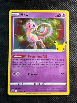 Pokemon TCG Mew Celebrations Holo Rare Card 011/025 Near Mint/Mint Condition - Image 1