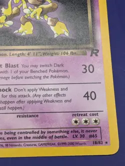 Pokemon 1st Ed Dark Alakazam Team Rocket 18/82 WOTC 2000 NM - Image 3