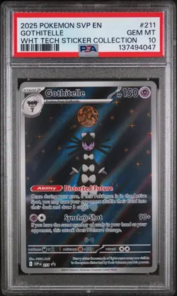 2025 POKEMON SVP BLACK STAR PROMO 211 GOTHITELLE WHITE FLARE TECH STICKER PSA 10 - Image 1