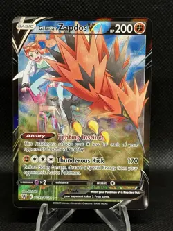 Pokemon Galarian Zapdos V TG19/TG30 SWSH Astral Radiance Trainer Gallery Holo NM - Image 1