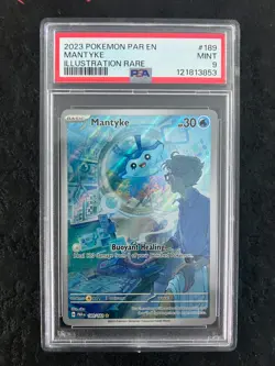 2023 POKEMON PAR EN-PARADOX RIFT ILLUSTRATION RARE MANTYKE #189 PSA 9 - Image 1