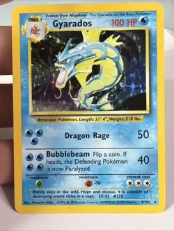Pokemon TCG Gyarados Base Set 6/102 Holo WOTC Base Set Holo Rare LP+ - Image 1