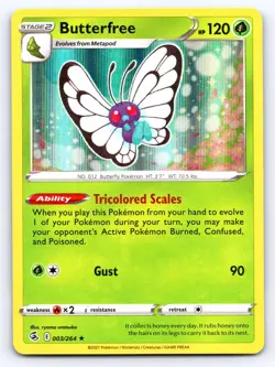 Butterfree 003/264 Holo Rare Fusion Strike Pokemon Lightly Played - Image 1