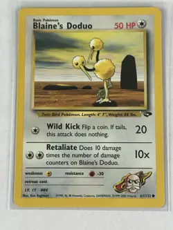 Blaine's Doduo 61/132 Common Pokemon Gym Challenge Unlimited WOTC - Image 1