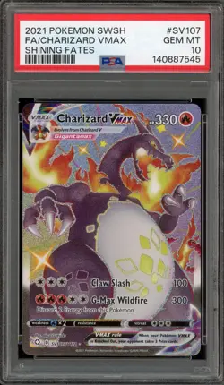 Pokemon Charizard VMAX Shining Fates Full Art #SV107 PSA 10 Gem Mint - Image 1