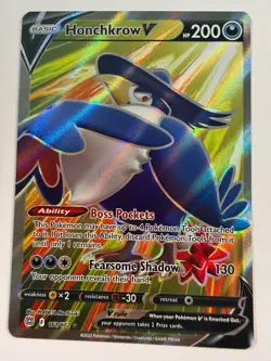 Honchkrow V (Full Art) 161/172 Ultra Rare SWSH09: Brilliant Stars NM Pokemon - Image 1