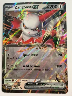 Zangoose EX 167/217 Double Rare Pokemon TCG: Ascended Heroes English Holo - Image 1