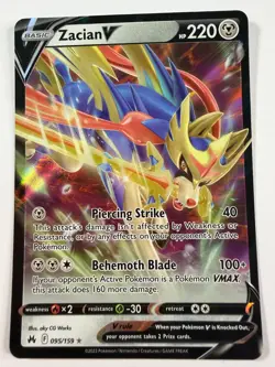 Zacian V 095/159 Ultra Rare Holo Crown Zenith NM Pokemon - Image 1