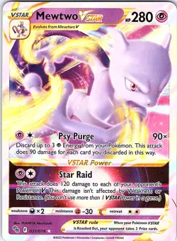 Mewtwo VSTAR 031/078 Ultra Rare Pokemon GO - Image 1