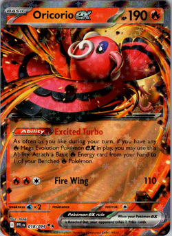 Pokemon - Oricorio EX 018/094 Double Rare, ME02: Phantasmal Flames, Holo, NM - Image 1