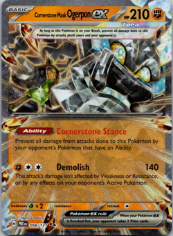 Cornerstone Mask Ogerpon ex - 058/131 - Pokemon TCG Prismatic Evolutions Rare NM - Image 1