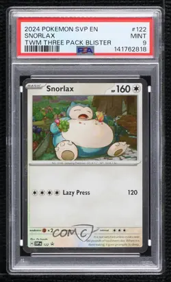 Snorlax (TWM Three Pack Blisters) Pokemon Scarlet & Violet Promo PSA 9 - Image 1