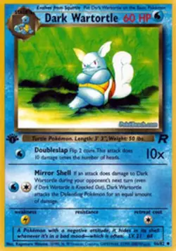 1x Dark Wartortle - 46/82 - Uncommon - 1st Edition Lightly Played Pokemon G1 - T - Image 1