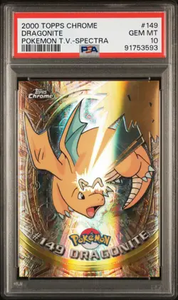 2000 TOPPS CHROME POKEMON T.V. SPECTRA #149 DRAGONITE PSA 10 - Image 1