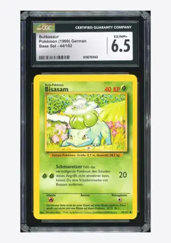 Pokemon CGC 6.5 Bulbasaur C 1999 44/102 Base Set German - Image 1