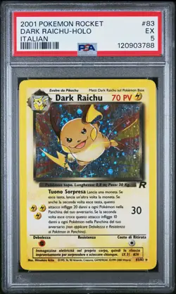 2001 POKEMON ITALIAN ROCKET #83 DARK RAICHU-HOLO PSA 5 - Image 1