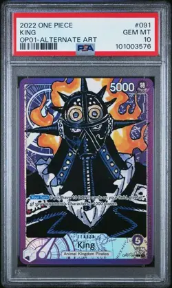 2022 One Piece OP01-Romance Dawn King Alternate Art 091 PSA 10 - Image 1