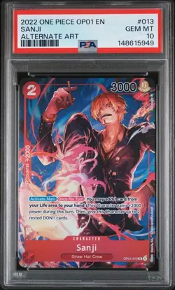 2022 One Piece OP01-Romance Dawn Sanji Alternate Art 013 PSA 10 - Image 1