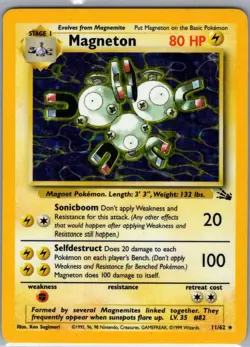 Magneton 11/62 Holo Fossil - Pokemon Card - LP - Image 1
