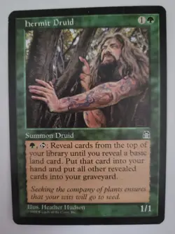 Hermit Druid Stronghold MTG 1998 Vintage Rare Green Creature MTG LP - Image 1