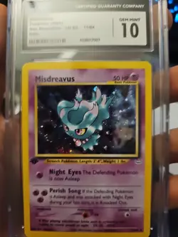 2001 Pokemon Neo Revelation Misdreavus Unlimited Holo Rare 11/64 CGC Gem Mint 10 - Image 1