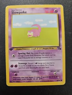 Pokemon 1st Edition Fossil Slowpoke 55/62 PLAYED - Image 1