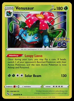 Venusaur 003/078 Pokemon GO Holo LP-NM - Image 1