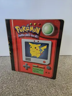 Vintage 1990s Pokemon 3 Ring Binder Pikachu Meowth Plymouth 4077 Good Condition - Image 1