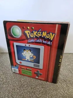 Vintage 1990s Pokemon 3 Ring Binder Pikachu Meowth Plymouth 4077 Good Condition - Image 2
