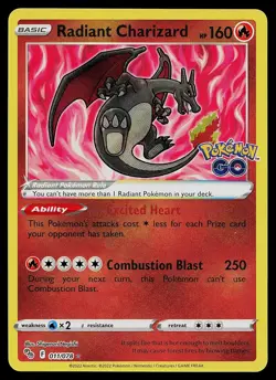 Pokemon Card - Radiant Charizard Pokemon GO 011/078 Radiant Rare 2022 - Image 1
