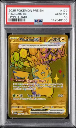 2025 POKEMON PRE EN-PRISMATIC EVOLUTIONS HYPER RARE #179 PIKACHU EX PSA 10 - Image 1