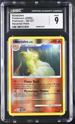 CGC 9 MINT Ninetales 2009 Platinum 36/127 Reverse Holo Pokemon Card - Image 1