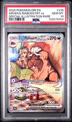 2025 Pokemon S&V Destined Rivals Arven's Mabosstiff ex PSA 10 235/182 235 Mint - Image 1