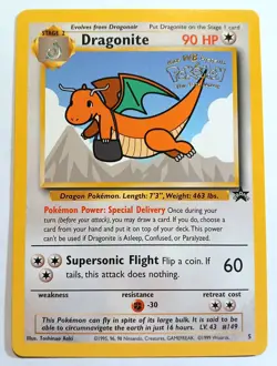 Dragonite Pokemon Black Star Promo #5 Pokemon Movie WOTC 1999 - Image 1
