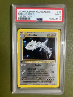 Pokemon Steelix #15 Neo Genesis Holo 1st Edition 2000 English PSA 9 - Image 1