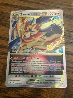 Pokemon Zamazenta VSTAR 099/159 Crown Zenith Ultra Rare Holo - NM - Image 1