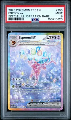 2025 POKEMON PRISMATIC EVOLUTIONS SPECIAL ILLUSTRATION RARE ESPEON EX PSA 9 - Image 1