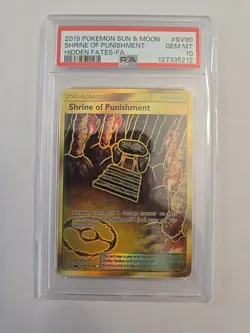 2019 POKEMON SUN & MOON HIDDEN FATES #SV90 FULL ART/SHRINE OF PUNISHMENT PSA 10 - Image 1