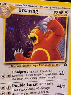 Pokemon TCG Ursaring 15/75 Neo Discovery Vintage WOTC Cosmos Holo ~SWIRL~ NM/LP - Image 2