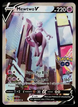 Pokemon Card - Mewtwo V Pokemon GO 072/078 Rare Ultra 2022 - Image 1