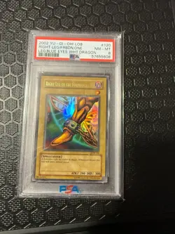 2002 YU-GI-OH! LOB-LEGEND OF BLUE EYES #120 RIGHT LEG OF THE FORBIDDEN ONE PSA 8 - Image 1