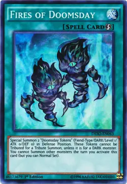 1x (LP) Fires of Doomsday - DESO-EN043 - Super Rare - 1st Edition YuGiOh - Image 1