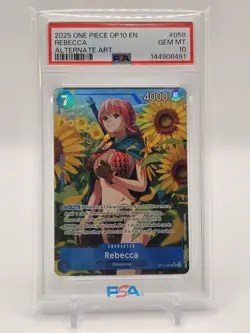 Rebecca 2025 One Piece Royal Blood OP10 EN #058 Alternate Art OP10-058 PSA 10 - Image 1