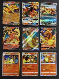 lot 9 All Charizard SR RR ex V GX R Chinese Pokemon Cards Holo NE40 - Image 1