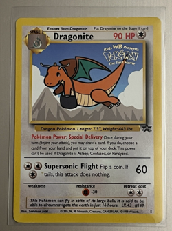 Dragonite Kids WB Black Star Promo Card Vintage Pokemon TCG WOTC Light Play - Image 1