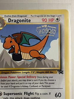 Dragonite Kids WB Black Star Promo Card Vintage Pokemon TCG WOTC Light Play - Image 3