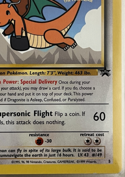 Dragonite Kids WB Black Star Promo Card Vintage Pokemon TCG WOTC Light Play - Image 4