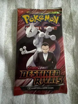 Pokemon Destined Rivals Booster Pack 10 Cards Factory Sealed Giovanni Pack Art - Image 1