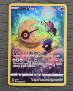 Lunatone GG11/GG70 Crown Zenith Galarian Gallery Holo Full Art Pokemon Card NM - Image 1
